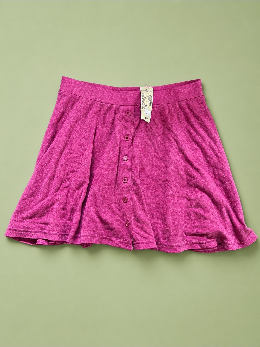 American Eagle Outfitters Magenta Button-Front Skirt
